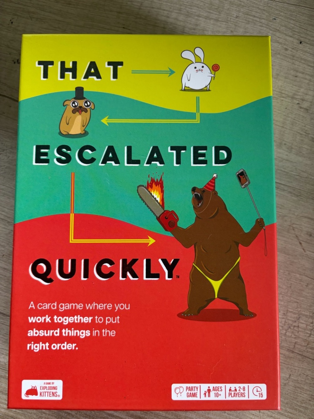 That Escalated Quickly Card Game - Red/Teal/Yellow